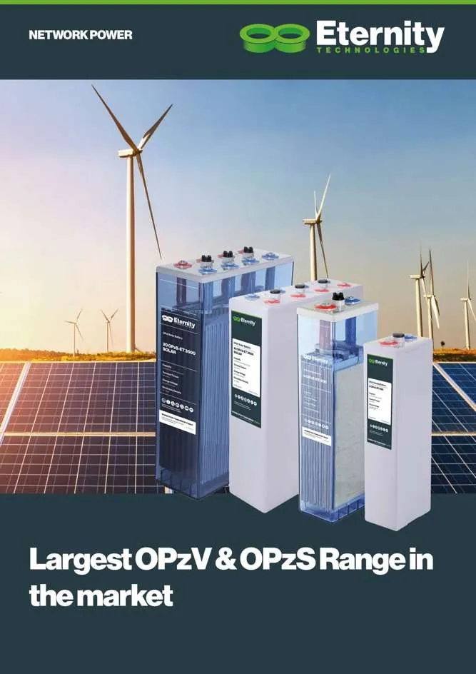 Eternity OPzV and OPzS battery range for solar and standby power
